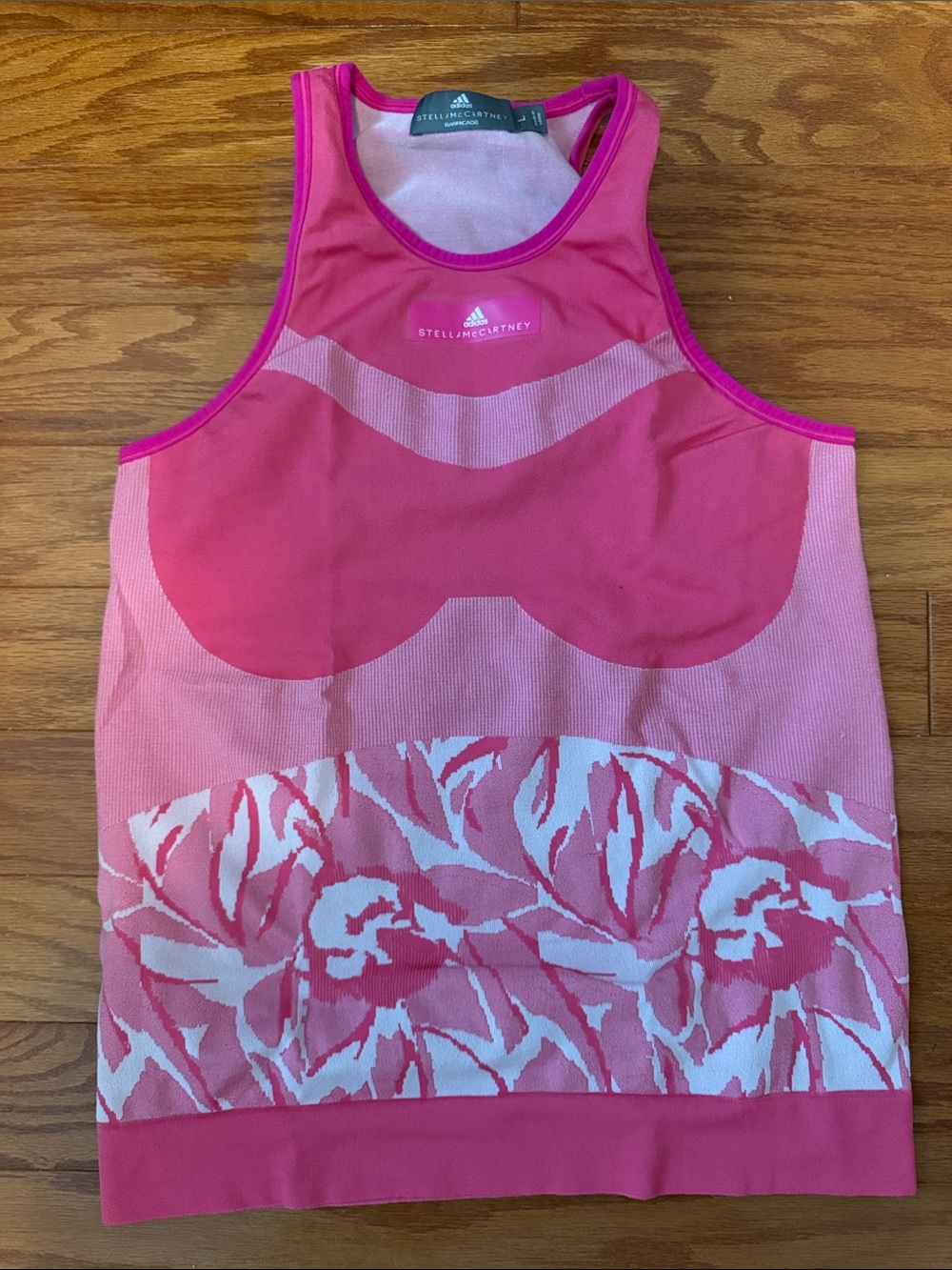 Adidas by Stella McCartney Pink Floral Racerback Swim Tank Top